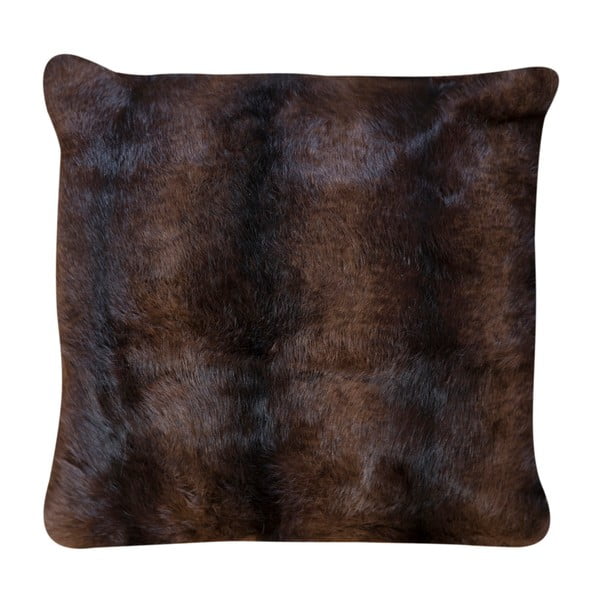 Brązowa poduszka z króliczej skóry Pipsa Fillo, 40x40 cm