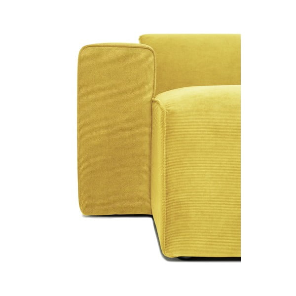 Musztardowożółta sztruksowa sofa modułowa w kształcie litery "U" Scandic Sting, lewostronna-image-3