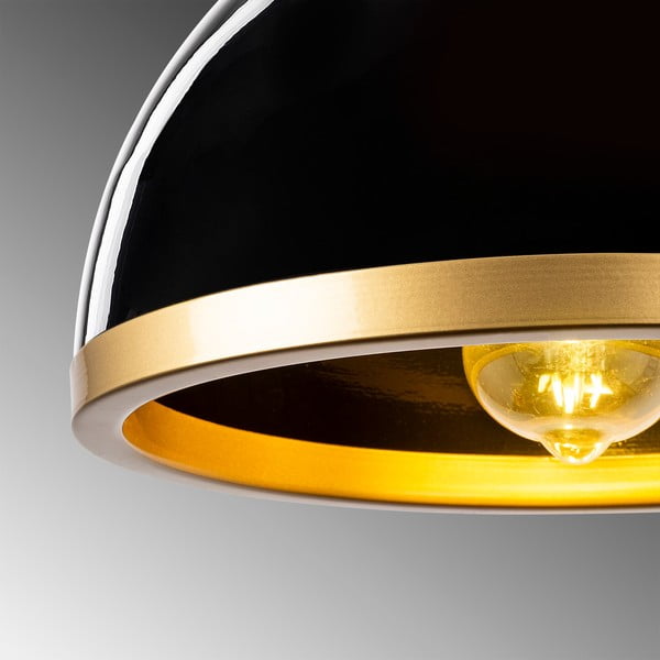 Lampa wisząca w czarno-złotym kolorze z metalowym kloszem ø 30 cm Ferenci – Opviq lights-image-2