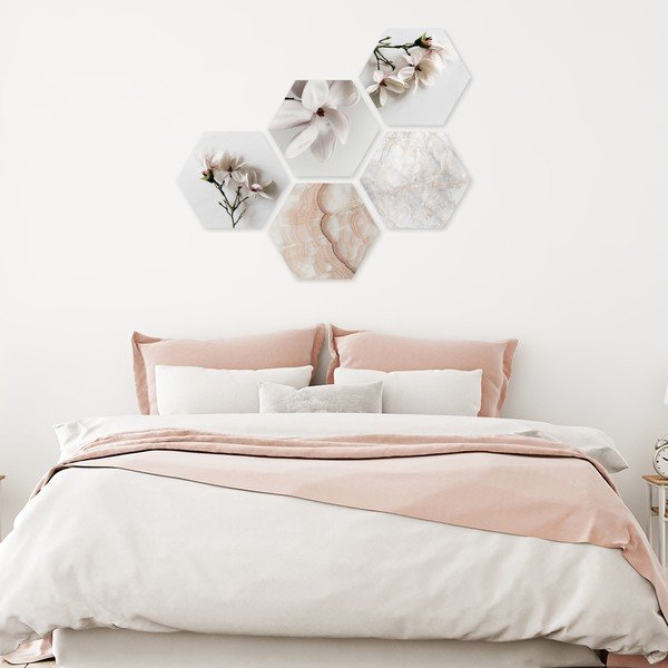 Obrazy zestaw 5 szt. 33,2x29,5 cm Heksagon-image-1