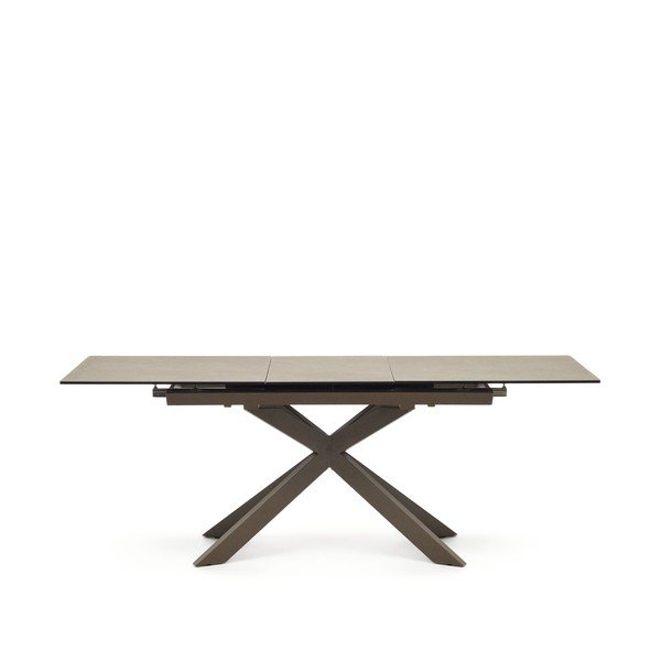 Brązowy rozkładany stół z ceramicznym blatem 90x160 cm Atminda – Kave Home-image-3