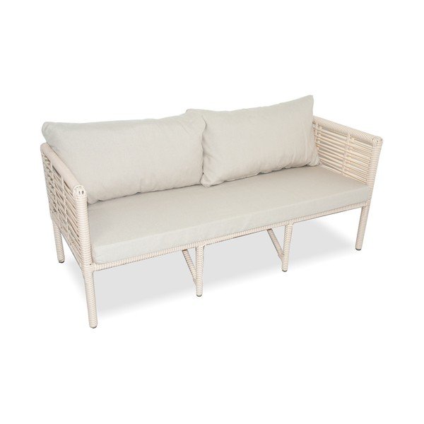 Kremowy zestaw mebli ogrodowych z imitacji rattanu dla 4 osób Newyork 160 – Floriane Garden-image-1