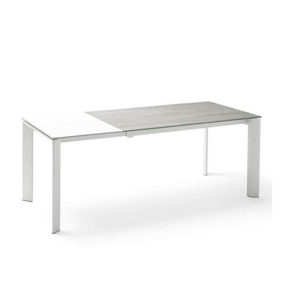 Szaro-biały stół rozkładany do jadalni sømcasa Lisa Blaze, dł. 140/200 cm