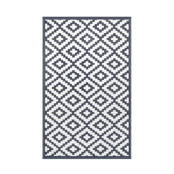 Szaro-biały dwustronny dywan zewnętrzny Green Decore Charro, 90x150 cm