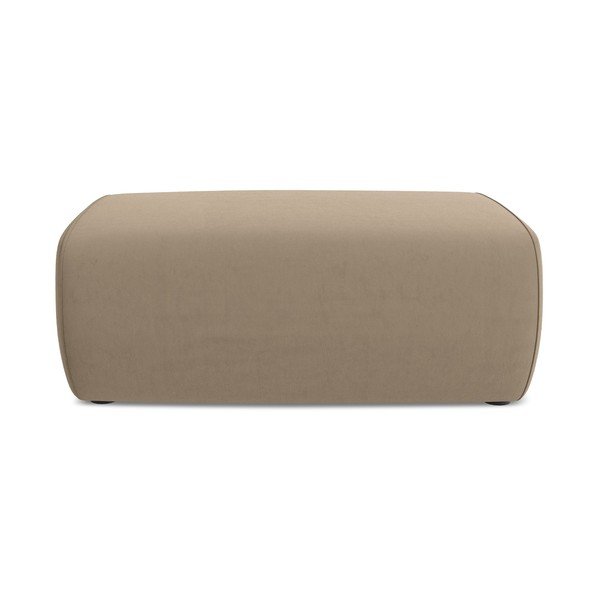 Jasnobrązowy aksamitny podnóżek Kapua – Makamii