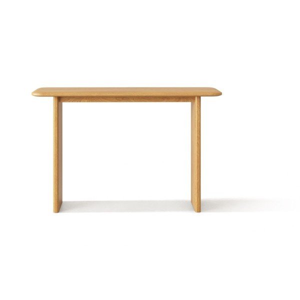 Konsola z litego drewna dębowego w naturalnym kolorze 40x120 cm Charlotte – Micadoni -image-1