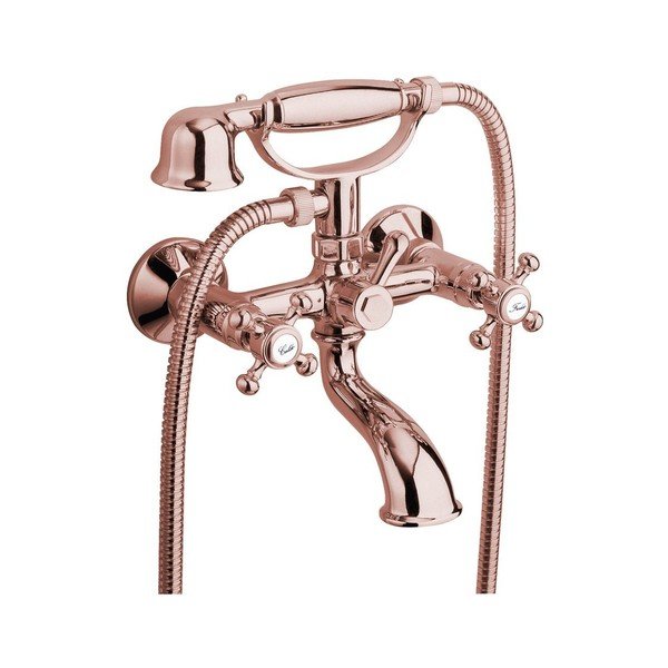 Różowa bateria wannowa ścienna (2 otwory) Antea – Sapho