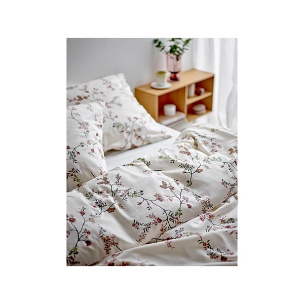 Beżowa pościel jednoosobowa z satyny bawełnianej 140x200 cm Grace – Södahl-image-1