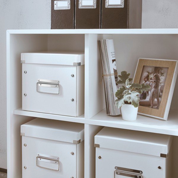 Biały kartonowy pojemnik z pokrywką 26x26x24 cm Click&Store – Leitz-image-1