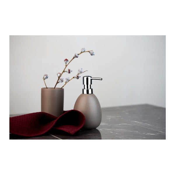 Brązowy kubek ceramiczny na szczoteczki do zębów Wenko Polaris-image-1