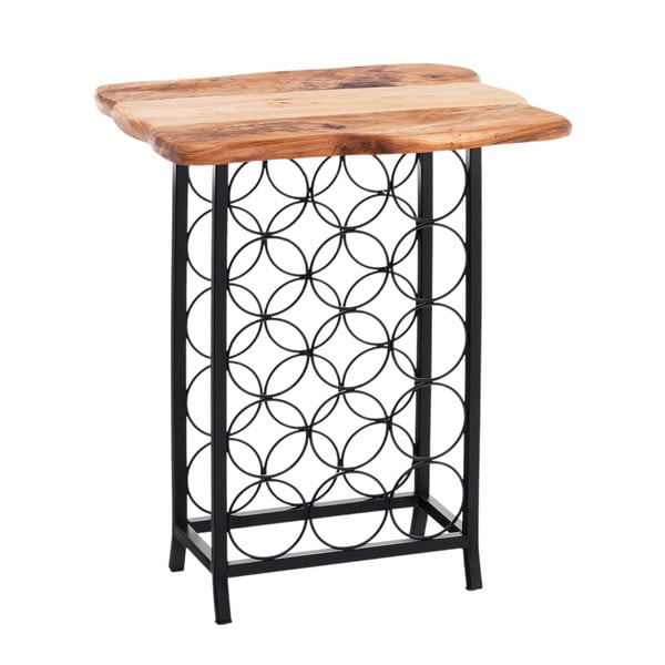 Czarno-naturalny metalowy regał na wino liczba butelek 15 46x56x35,5 cm Ras – Tomasucci