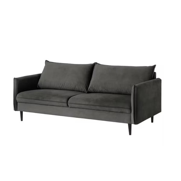 Ciemnoszara aksamitna sofa 203 cm Juli – Ropez