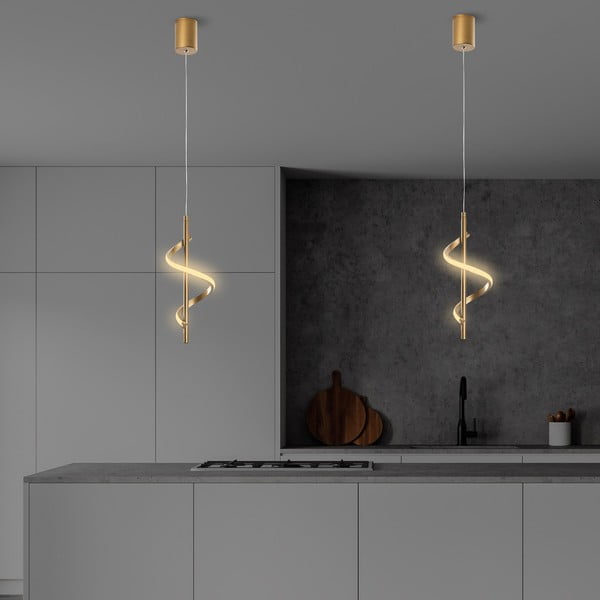 Lampa wisząca LED w kolorze złota ø 16 cm Likma – Opviq lights-image-3