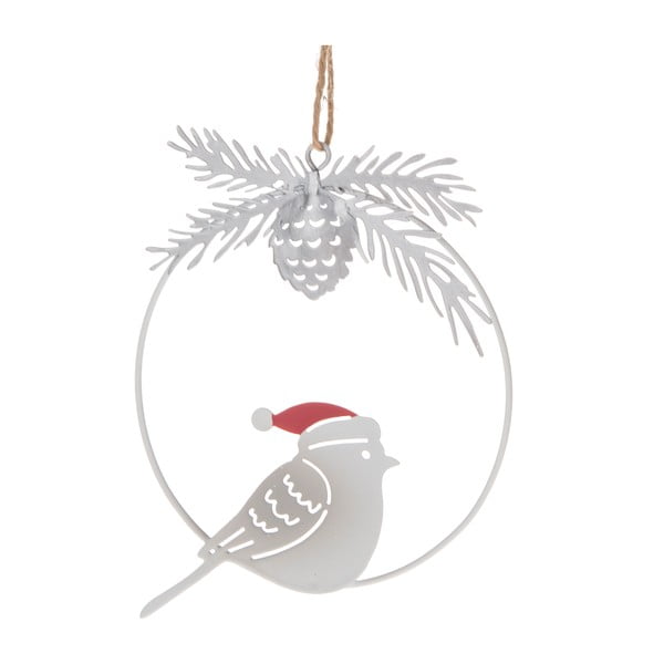 Wisząca metalowa dekoracja z motywem ptaka Dakls, wys. 12 cm