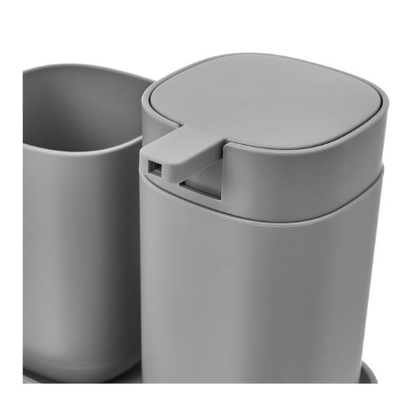 Szary zestaw akcesoriów łazienkowych – Casa Selección-image-2