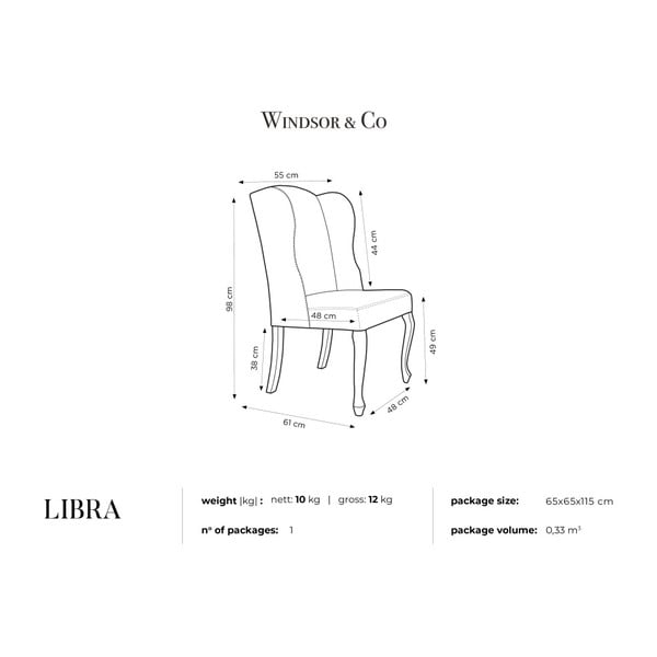 Jasnoszare krzesło Windsor & Co Sofas Libra Designs-image-2
