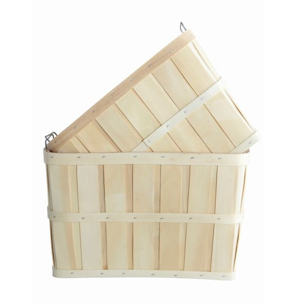 Zestaw 2 drewnianych koszyków House Doctor Storage