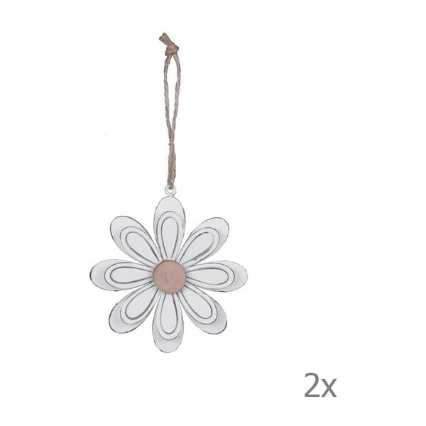 Zestaw 2 metalowych dekoracji wiszących w kształcie kwiatka Ego Dekor, ø 9,5 cm