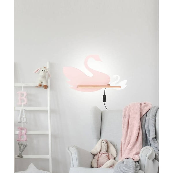 Biało-różowa lampa dziecięca Swan – Candellux Lighting-image-2