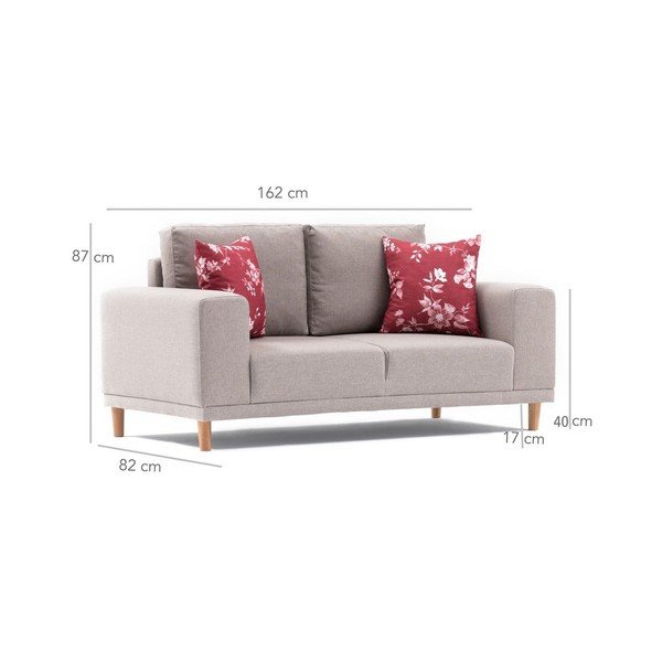Kremowa sofa 2-osobowa Franz-image-1