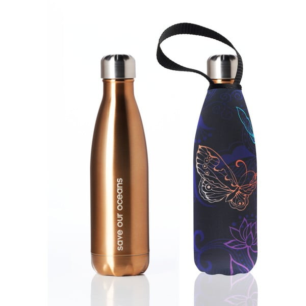 Podróżna butelka termiczna z pokrowcem BBYO Butterfly, 500 ml
