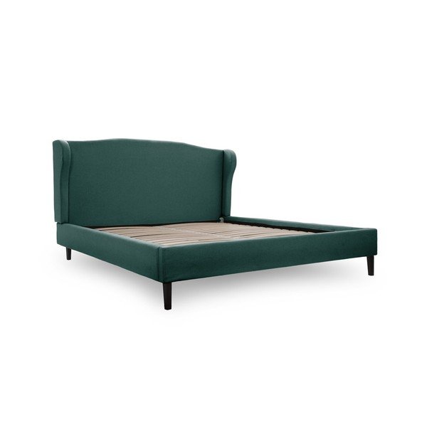 Ciemnoturkusowe łóżko z czarnymi nogami Vivonita Windsor, 160x200 cm-image-4