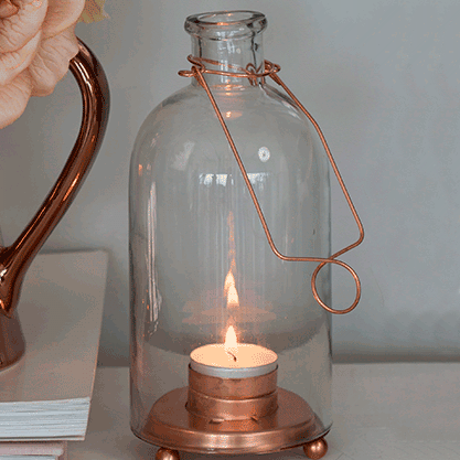 Szklany świecznik Tea Light, 19 cm