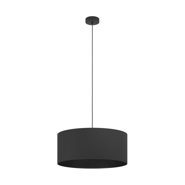 Czarna lampa wisząca z tekstylnym kloszem ø 53 cm MASERLO 1 – EGLO