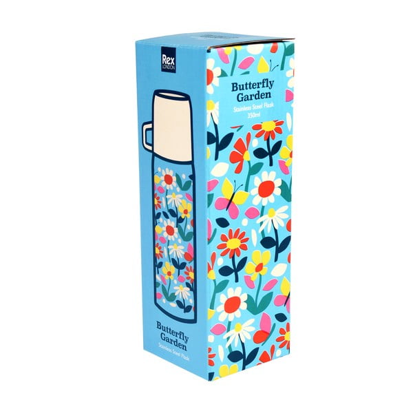Niebiesko-kremowy termos dla dzieci 350 ml Butterfly Garden – Rex London-image-4