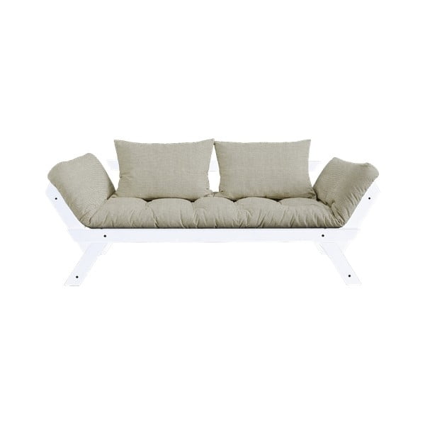 Sofa rozkładana z lnianym pokryciem Karup Design Bebop White/Linen
