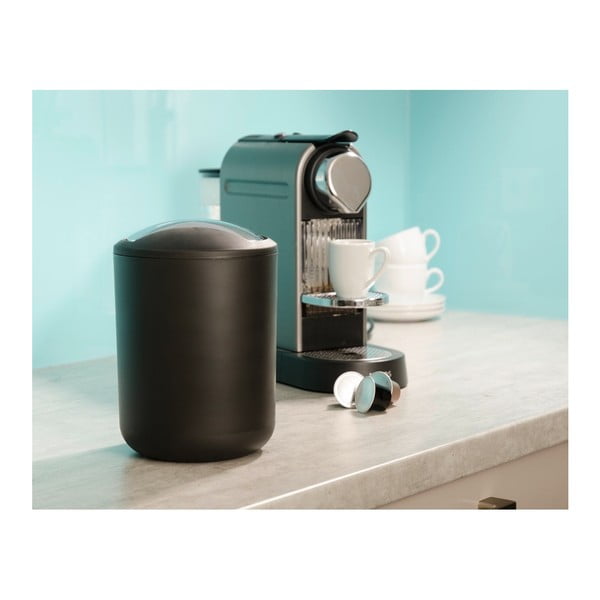 Czarny kosz na śmieci Wenko Brasil S, wys. 21 cm-image-1