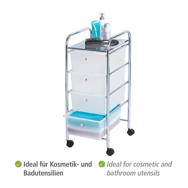 Regał łazienkowy na kółkach z 4 szufladami Wenko Messina-image-2