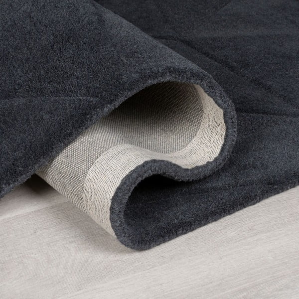 Antracytowy wełniany okrągły dywan tkany ręcznie ø 160 cm Shard Charcoal – Flair Rugs-image-2