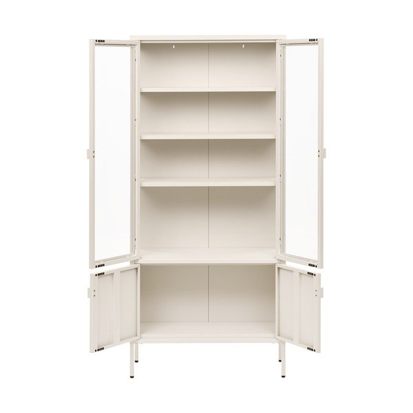 Kremowa stalowa witryna 80x180x35 cm Brisbane – House Nordic-image-3