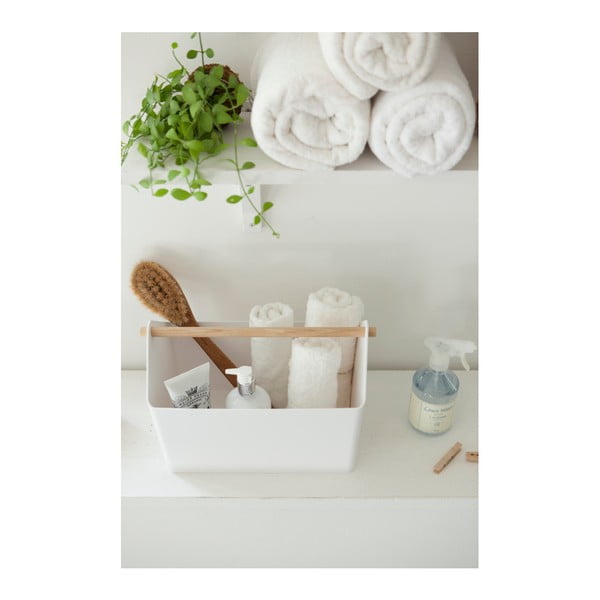 Biały/w naturalnym kolorze plastikowy pojemnik 21x37x24 cm Favori – YAMAZAKI-image-1