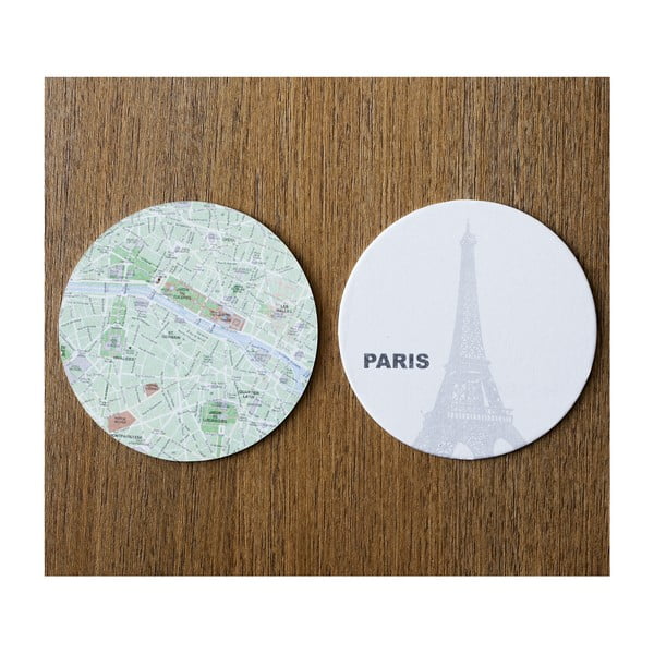 Komplet 10 podstawek Design Ideas MapCoasters Paris