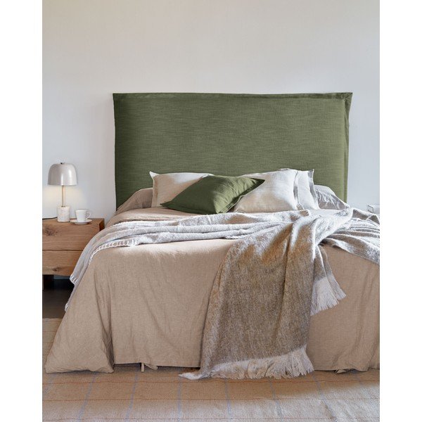 Zielony tapicerowany zagłówek 166x106 cm Tanit – Kave Home-image-1