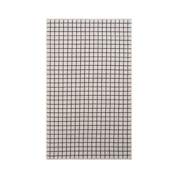 Czarny/beżowy bawełniany ręcznik kąpielowy 90x150 cm Grid – Jotex-image-2
