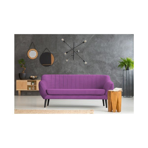 Fioletowa sofa 2-osobowa z czarnymi nogami Mazzini Sofas Toscane-image-3