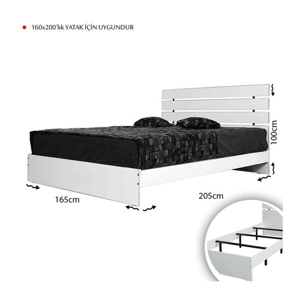 Łóżko dwuosobowe 160x200 cm Fuga – Kalune Design-image-4