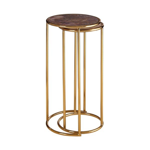 Okrągłe stoliki zestaw 2 szt. z kamiennym blatem ø 31 cm Vita – Premier Housewares-image-3