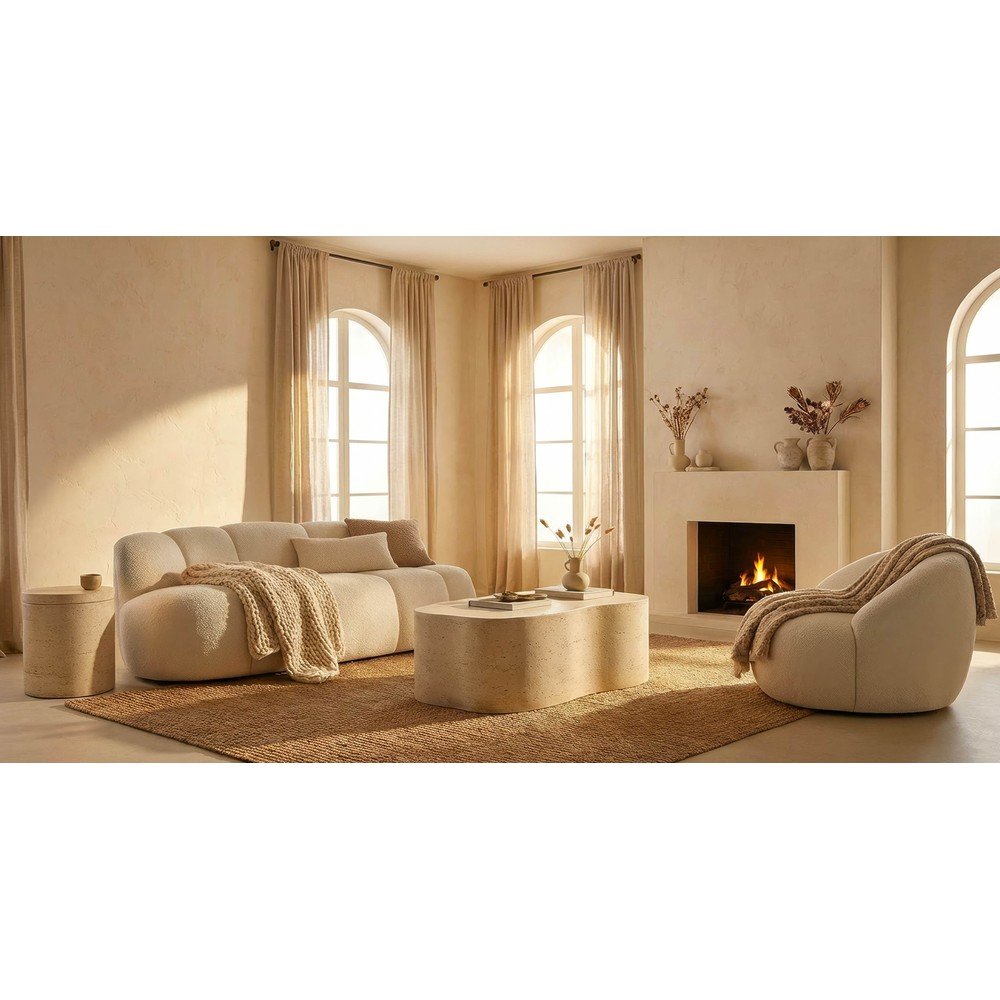 Biała sofa z materiału bouclé 145 cm Ball – Mauro Ferretti (zdjęcie 4)