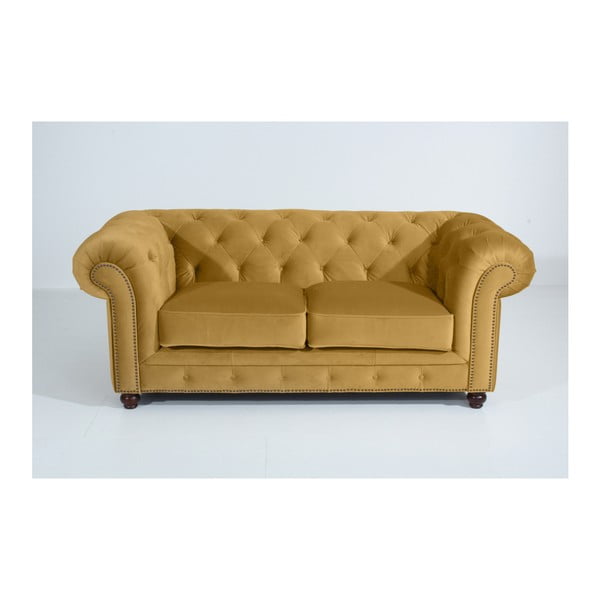 Żółta sofa Max Winzer Orleans Velvet, 196 cm
