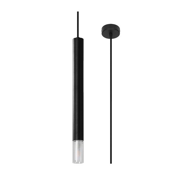 Czarna metalowa lampa wisząca ø 8 cm Vittoria – Sollux