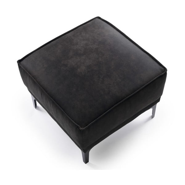 Antracytowy puf z imitacji skóry Copenhagen – Scandic-image-3