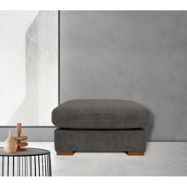 Antracytowy podnóżek z imitacji skóry Hamburg – Scandic-image-1