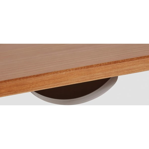 Biało-brązowe biurko z drewna sosnowego Støraa Gava, dł. 100 cm-image-1