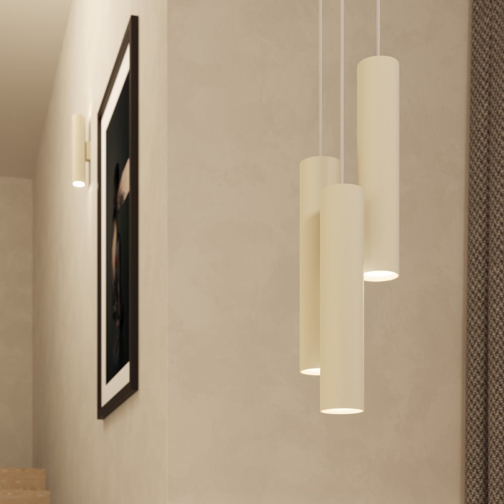 Kremowa lampa wisząca ø 19,5 cm Castro – Sollux (zdjęcie 7)