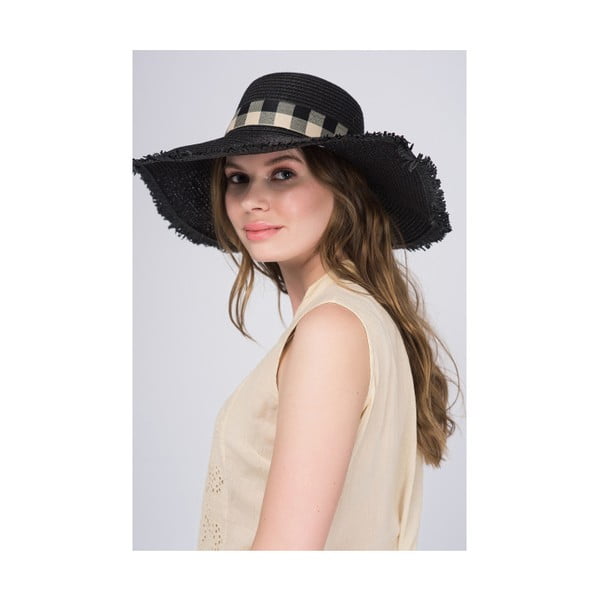 Czarny kapelusz damski z czystej bawełny NW Blair