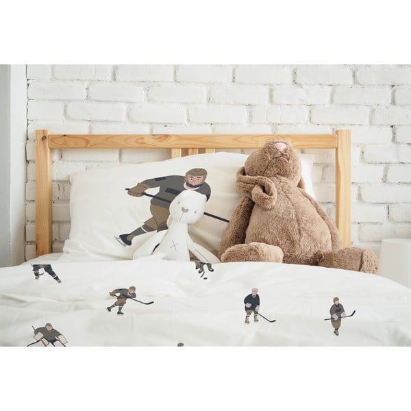Dziecięca pościel jednoosobowa z satyny bawełnianej 140x200 cm Ice Hockey – Butter Kings-image-1